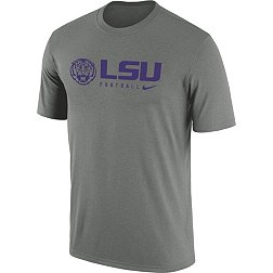 Nike Men's LSU Tigers Grey Dri-FIT Legend Football Team Issue T-Shirt