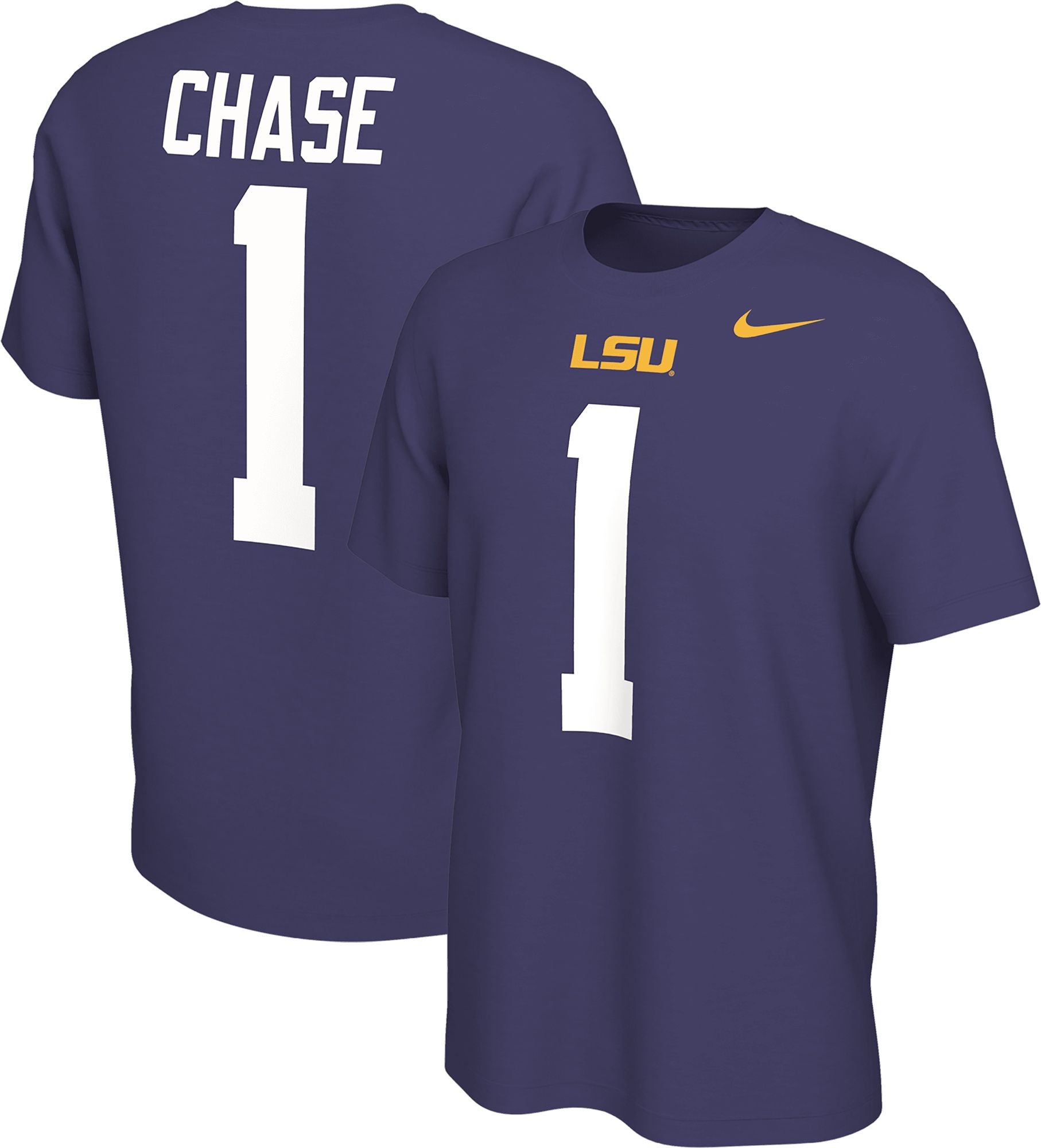 Nike Men's LSU Tigers #2 Purple Justin Jefferson Football Jersey T-Shirt