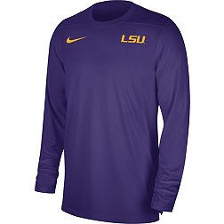 Nike Men's LSU Tigers Purple Football Coach Dri-FIT UV Long Sleeve T-Shirt