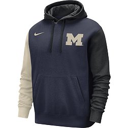 Nike Men's Michigan Wolverines Blue Colorblock Club Fleece College Pullover Hoodie