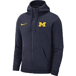 Nike Men's Michigan Wolverines Blue Club Fleece Full-Zip Hoodie