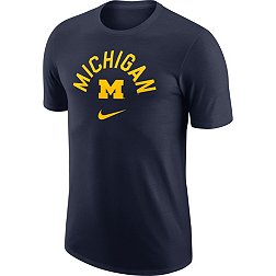 Nike Men's Michigan Wolverines Blue University Arch Logo T-Shirt