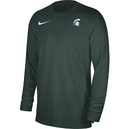 Nike Men's Michigan State Spartans Green Football Coach Dri-FIT UV Long Sleeve T-Shirt