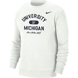 Nike Men's Michigan Wolverines White Everyday Campus Crew Neck Sweatshirt