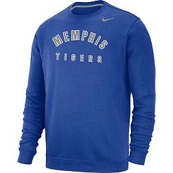 Nike Men's Memphis Tigers Blue Club Fleece Arch Word Crew Neck Sweatshirt