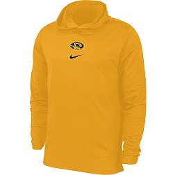 Nike Men's Missouri Tigers Gold Sideline Player Pullover Hooded Long Sleeve T-Shirt