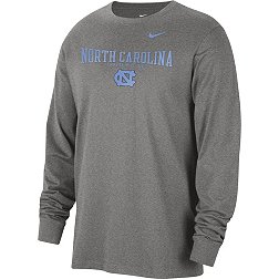 Nike Men's North Carolina Tar Heels Grey Classic Core Cotton Logo Long Sleeve T-Shirt