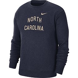 Nike Men's North Carolina Tar Heels Navy Club Fleece Arch Word Crew Neck Sweatshirt