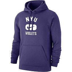 Nike Men's NYU Violets NYU Purple Club Fleece Pill Swoosh Pullover Hoodie