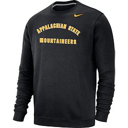 Nike Men's Appalachian State Mountaineers Black Club Fleece Arch Word Crew Neck Sweatshirt