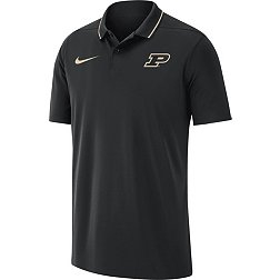 Nike Men's Purdue Boilermakers Black Dri-FIT Coaches Polo