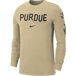 Nike Men's Purdue Boilermakers Old Gold Cotton Varsity Game Long Sleeve T-Shirt