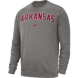 Nike Men's Arkansas Razorbacks Grey Club Fleece Crew Neck Sweatshirt