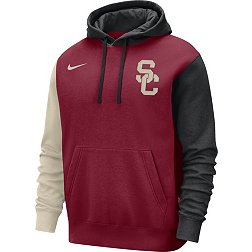 Nike Men's USC Trojans Cardinal Colorblock Club Fleece College Pullover Hoodie