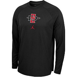 Nike Men's San Diego State Aztecs Black Spotlight Basketball Dri-FIT Long Sleeve Shirt