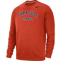Nike Men's Syracuse Orange Orange Club Fleece Arch Word Crew Neck Sweatshirt