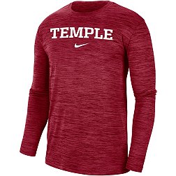 Nike Men's Temple Owls Cherry Dri-FIT Velocity Football Team Issue T-Shirt