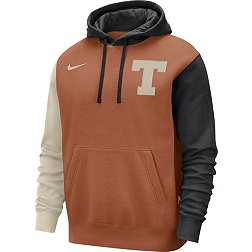 Nike Men's Texas Longhorns Burnt Orange Colorblock Club Fleece College Pullover Hoodie