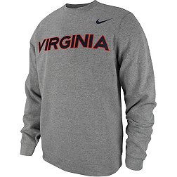 Nike Men's Virginia Cavaliers Grey Tackle Twill Pullover Crew Sweatshirt