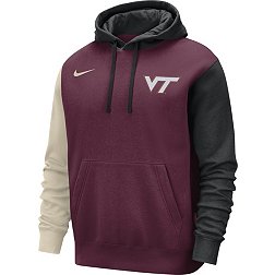 Nike Men's Virginia Tech Hokies Maroon Colorblock Club Fleece College Pullover Hoodie