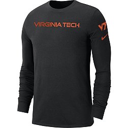 Nike Men's Virginia Tech Hokies Black Classic Core Cotton Long-Sleeve Shirt