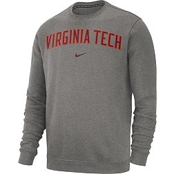 Nike Men's Virginia Tech Hokies Grey Club Fleece Crew Neck Sweatshirt