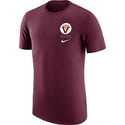 Nike Men's Virginia Tech Hokies Maroon Tri-Blend Retro Logo T-Shirt
