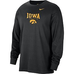 Nike Men's Iowa Hawkeyes Black Classic Core Cotton Logo Long Sleeve T-Shirt