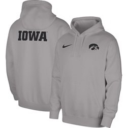 Nike Men's Iowa Hawkeyes Grey Football Team Issue Club Fleece Pullover Hoodie