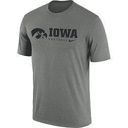 Nike Men's Iowa Hawkeyes Grey Dri-FIT Legend Football Team Issue T-Shirt