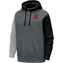 Nike Men's Washington State Cougars Colorblock Grey Club Fleece College Pullover Hoodie