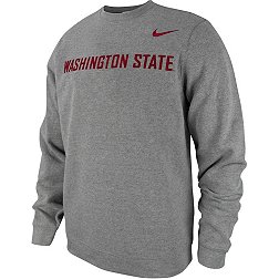 Nike Men's Washington State Cougars Grey Tackle Twill Pullover Crew Sweatshirt