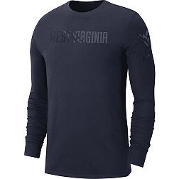 Nike Men's West Virginia Mountaineers Blue Classic Core Cotton Long-Sleeve Shirt
