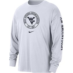 Nike Men's West Virginia Mountaineers White Max90 Heritage Long Sleeve T-Shirt