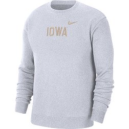 Nike Men's Iowa Hawkeyes White Club Fleece Arch Word Crew Neck Sweatshirt