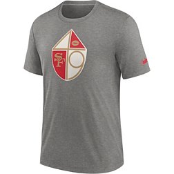 Nike Men's San Francisco 49ers Rewind Logo Dark Grey Heather T-Shirt