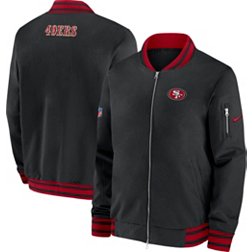 Nike Men's San Francisco 49ers Sideline Coaches Black Full-Zip Bomber Jacket