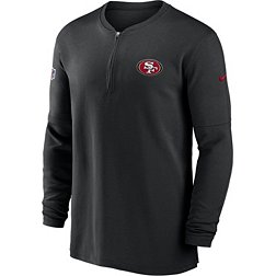 Nike Men's San Francisco 49ers Sideline Black Half-Zip Long Sleeve Top