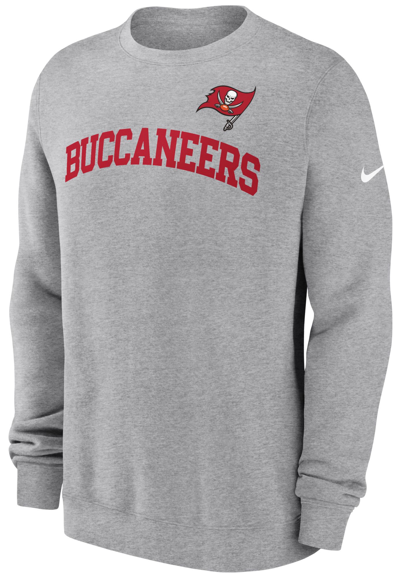 Nike Men's Tampa Bay Buccaneers Club Dark Grey Heather Crew