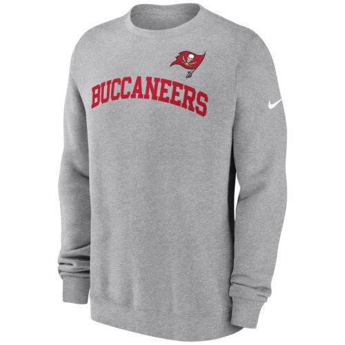 Nike Men's Tampa Bay Buccaneers Dark Grey Heather Club Fleece Crew