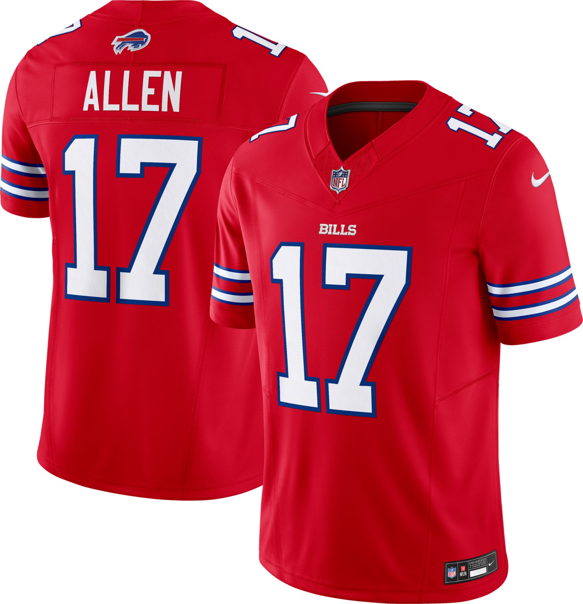 Nike Men's Buffalo Bills Josh Allen #17 Vapor F.U.S.E. Alternate Color Rush Red Limited Jersey