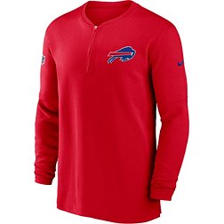 Nike Men's Buffalo Bills Sideline Red Half-Zip Long Sleeve Top