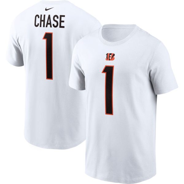 Nike Men's Cincinnati Bengals Ja'Marr Chase #1 White T-Shirt