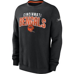 Nike Men's Cincinnati Bengals Rewind Shout Black Crew Sweatshirt