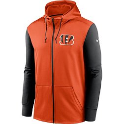 Nike Men's Cincinnati Bengals Therma-FIT Color Block Orange Full-Zip Hoodie