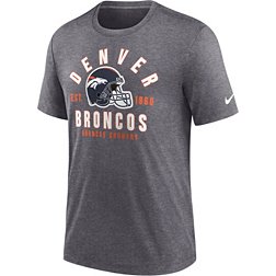 Nike Men's Denver Broncos Blitz Stacked Dark Grey Heather T-Shirt