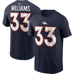 Nike Men's Denver Broncos Javonte Williams #33 Navy T-Shirt