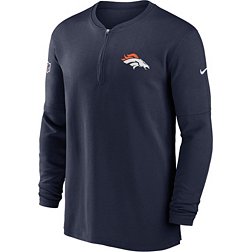 Nike Men's Denver Broncos Sideline Navy Half-Zip Long Sleeve Top
