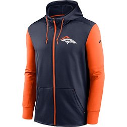 Nike Men's Denver Broncos Therma-FIT Color Block Navy Full-Zip Hoodie
