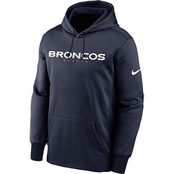 Nike Men's Denver Broncos Therma-FIT Wordmark Navy Hoodie